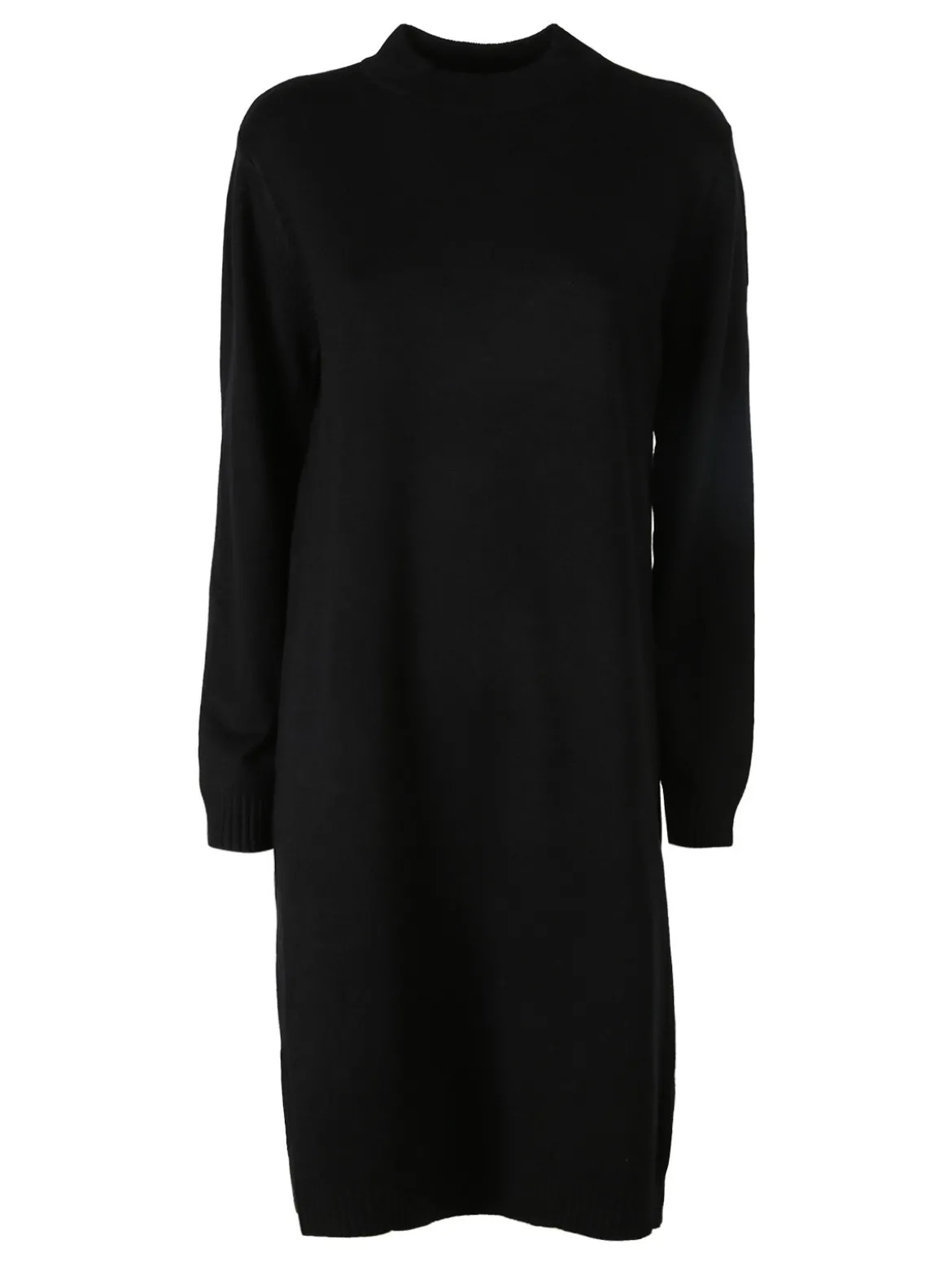 Solada Abito donna lungo in maglia tinta unita - nero