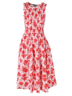 Solada Abito donna smanicato in cotone con stampe - rosso