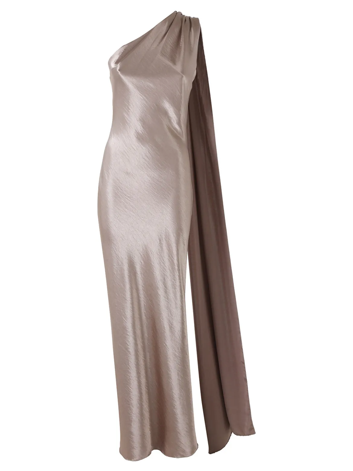 Solada Abito elegante da donna monospalla con stola incorporata - fango