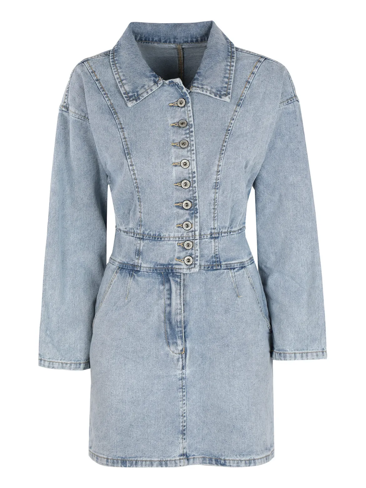 Solada Abito in jeans a maniche lunghe con bottoni