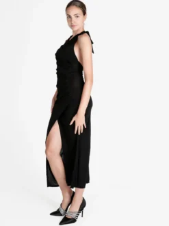 Solada Abito lungo elegante da donna con allacciatura al collo