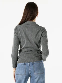 Solada Blazer donna con bottoni e stampa texture - grigio scuro