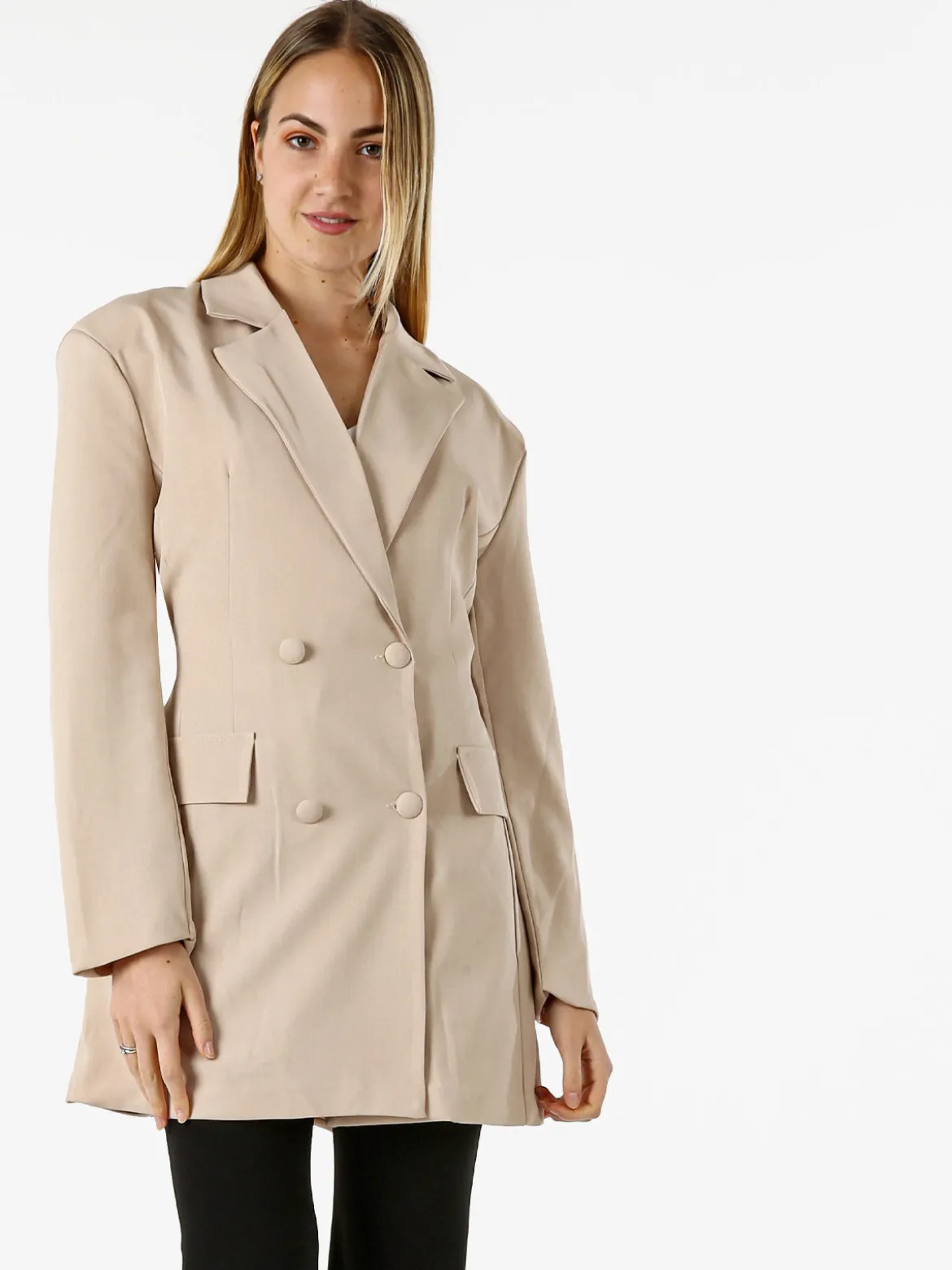 Solada Blazer donna elegante a doppiopetto - beige