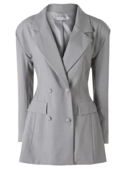 Solada Blazer donna elegante a doppiopetto - grigio