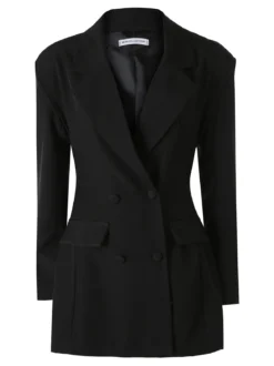 Solada Blazer donna elegante a doppiopetto - nero