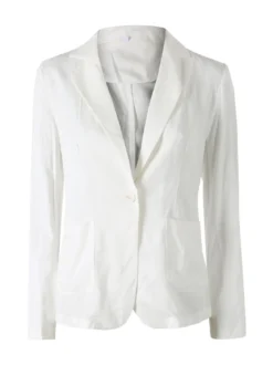 Solada Blazer donna in misto lino con bottone - bianco