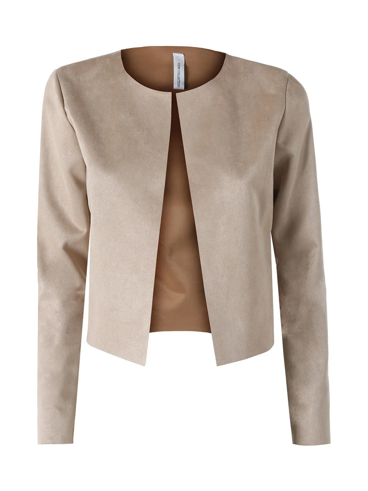 Solada Blazer donna in tessuto scamosciato senza chiusura - cammello