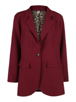 Solada Blazer donna oversize con interno animalier - bordeaux