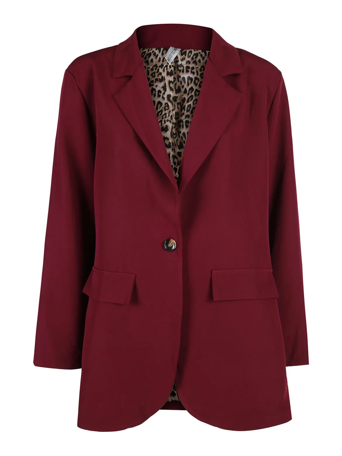 Solada Blazer donna oversize con interno animalier - bordeaux