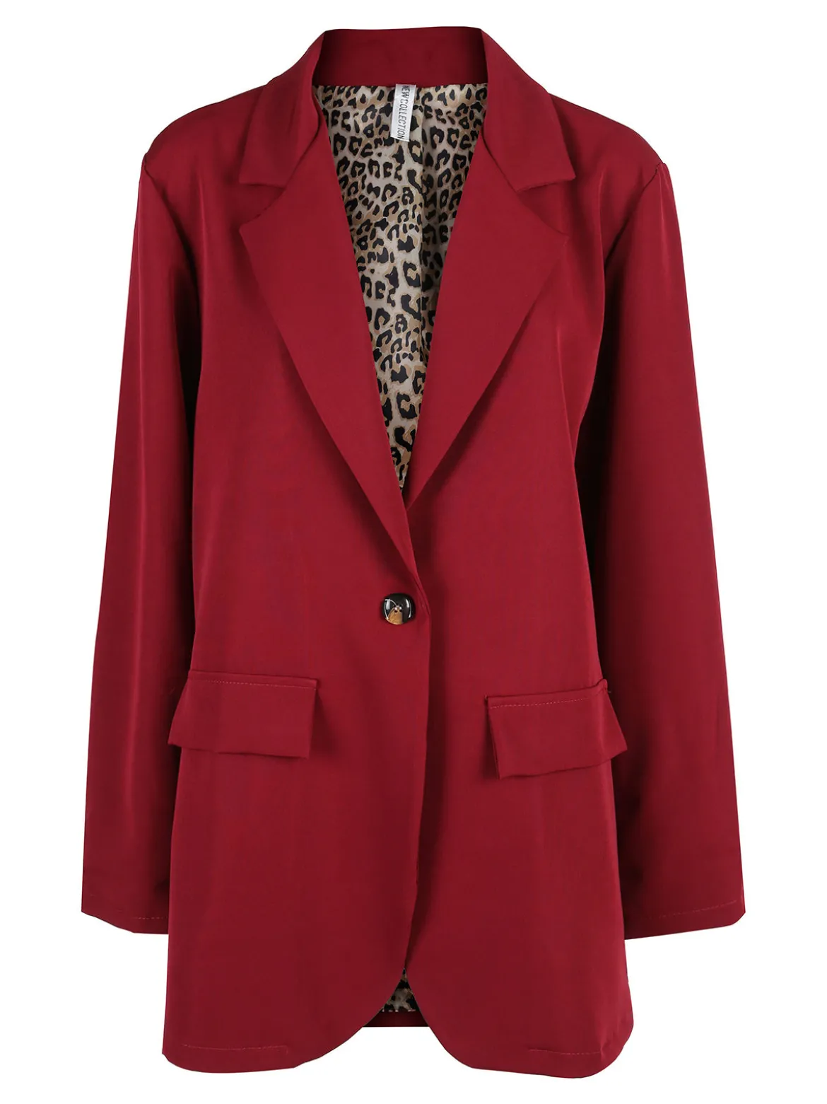 Solada Blazer donna oversize con interno animalier - rosso