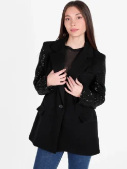 Solada Blazer donna oversize con maniche di paillettes