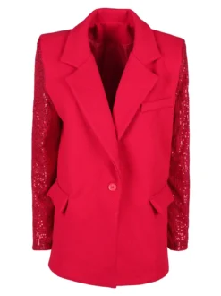 Solada Blazer donna oversize con maniche di paillettes