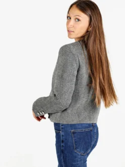 Solada Blazer donna spigato in misto lana - nero