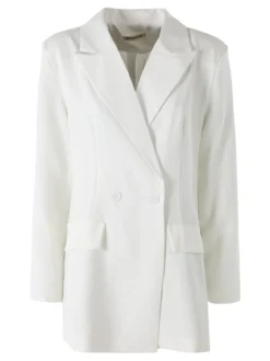 Solada Blazer oversize da donna con chiusura a doppiopetto - bianco