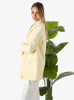 Solada Blazer oversize da donna con chiusura a doppiopetto - giallo