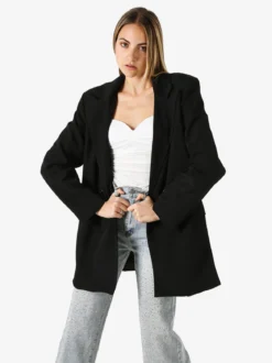 Solada Blazer oversize da donna con chiusura a doppiopetto - nero