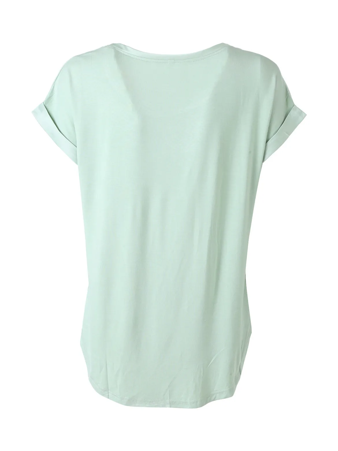 Solada Blusa da donna a maniche corte con parte davanti effetto raso - acqua marina