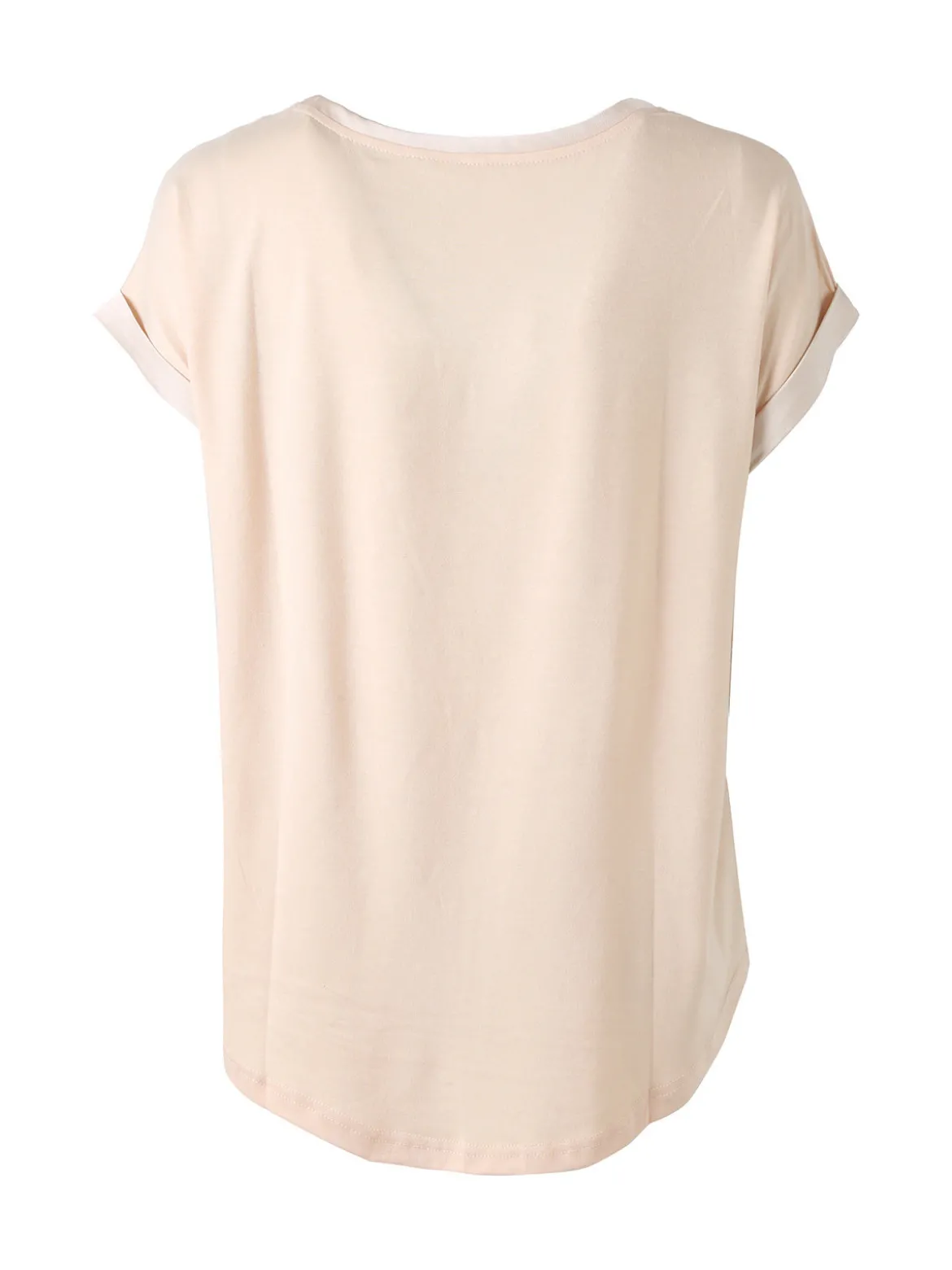 Solada Blusa da donna a maniche corte con parte davanti effetto raso - beige