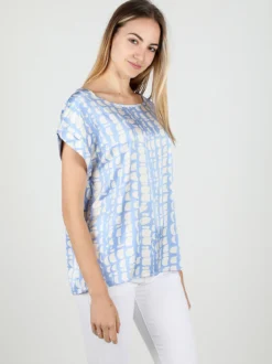 Solada Blusa donna a maniche corte con stampe