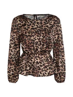 Solada Blusa donna a maniche lunghe con stampa animalier