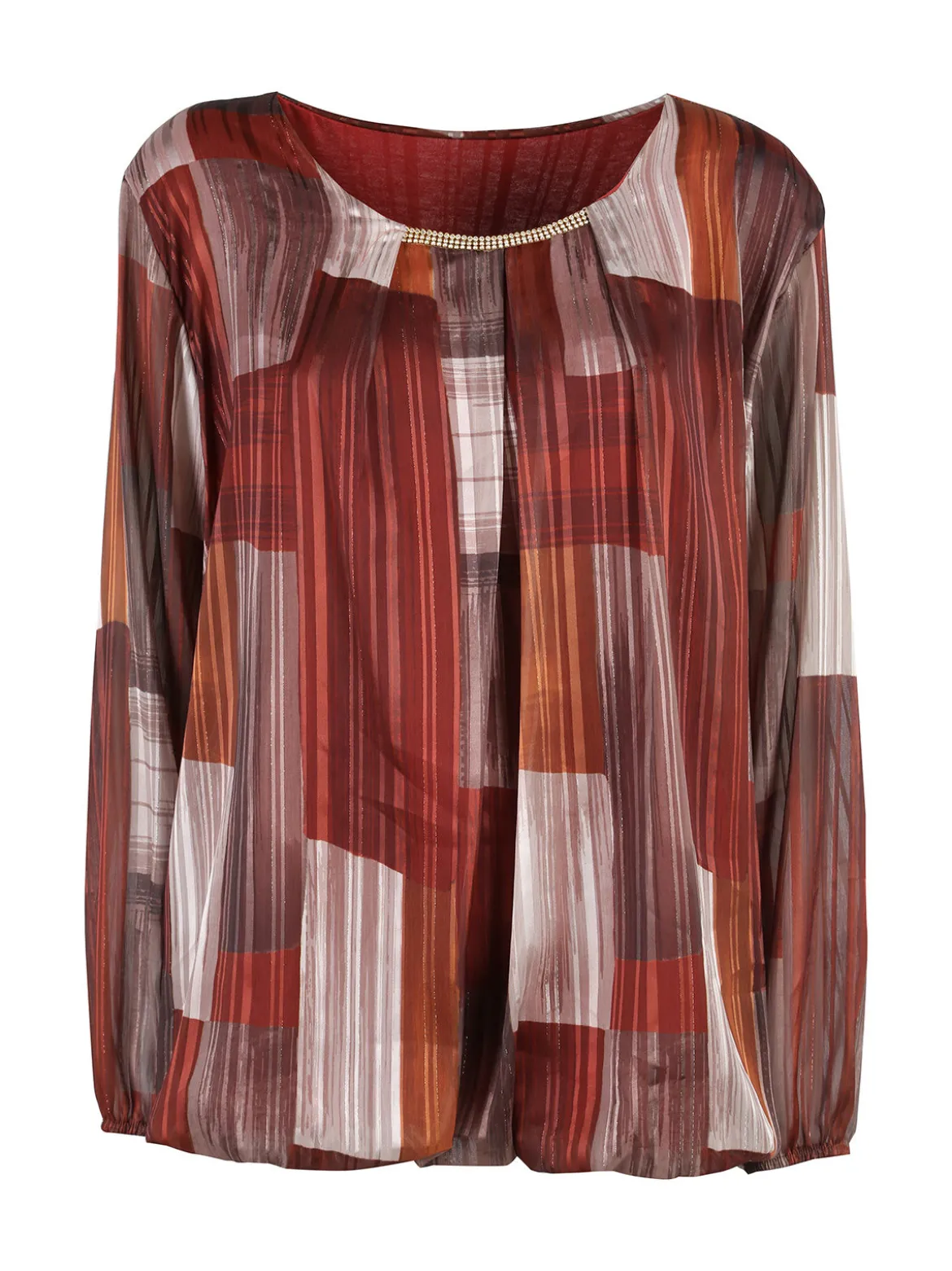 Solada Blusa donna a maniche lunghe - cuoio