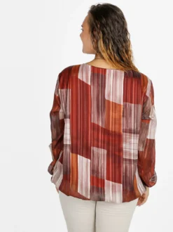 Solada Blusa donna a maniche lunghe - cuoio