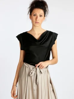 Solada Blusa donna con scollo a cascata