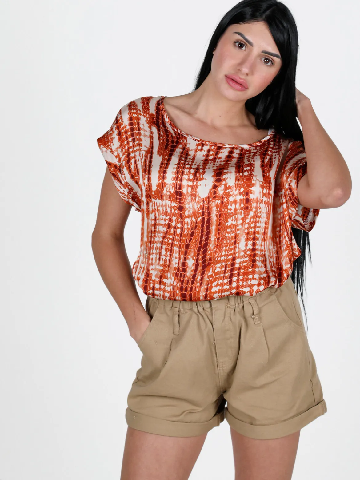 Solada Blusa donna con stampe a maniche corte