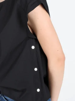 Solada Blusa donna in cotone con bottoni laterali