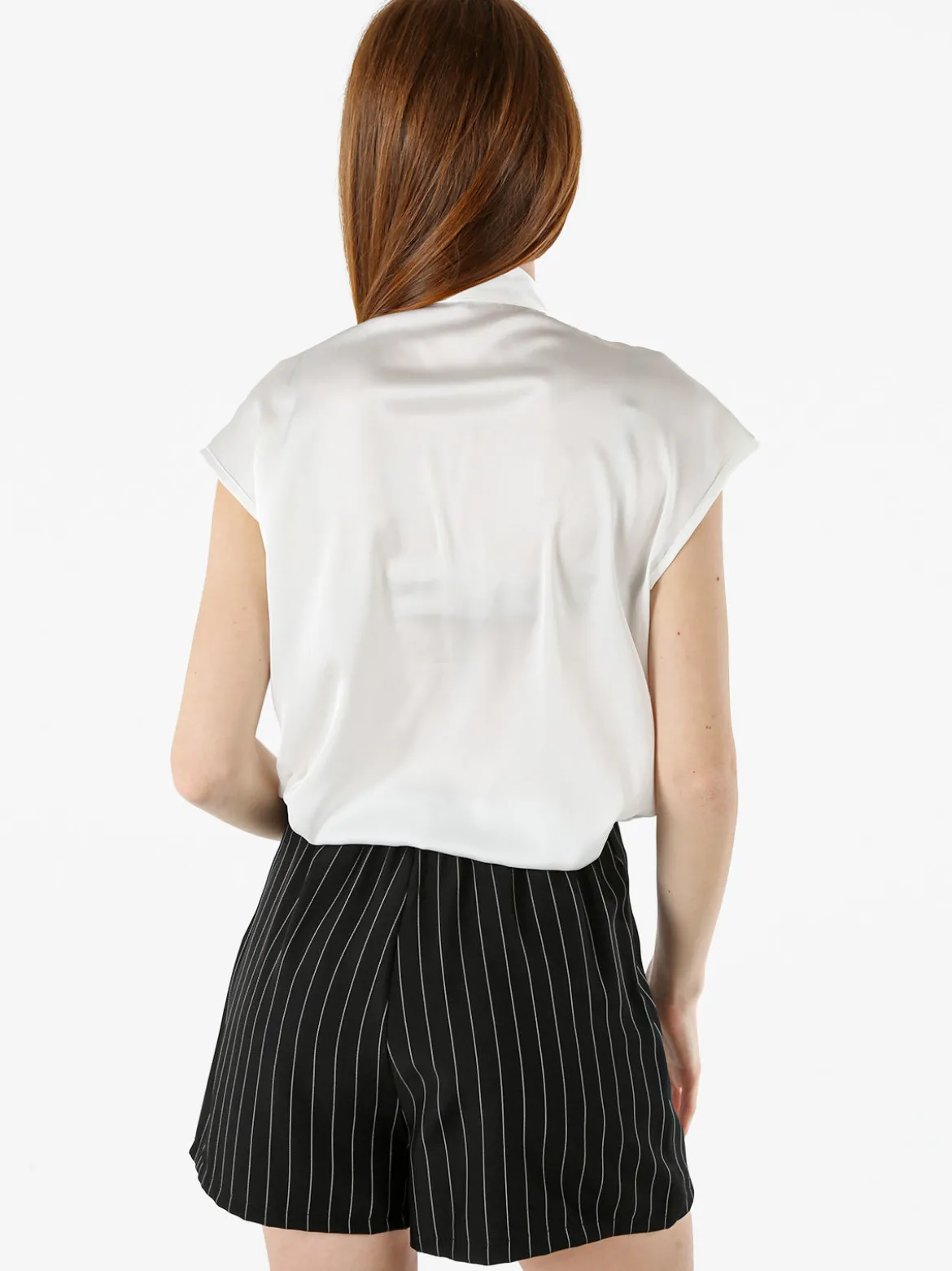 Solada Blusa donna senza maniche con scollo a V profondo - bianco