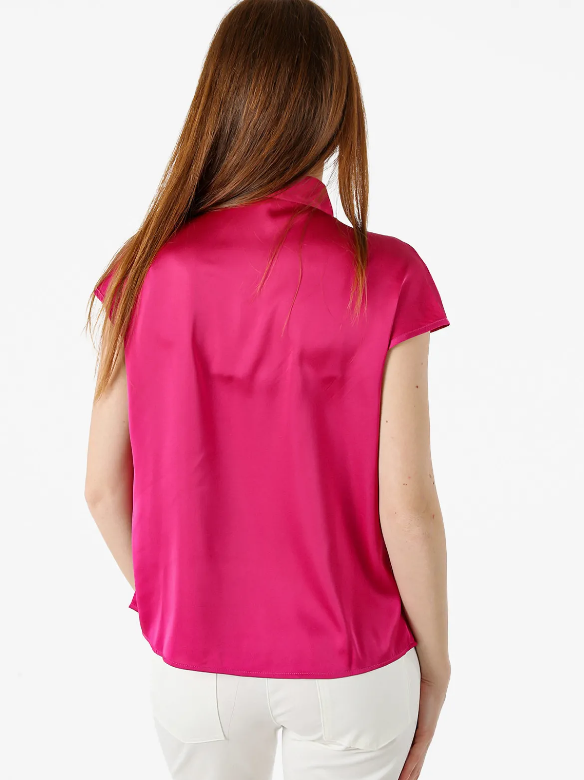 Solada Blusa donna senza maniche con scollo a V profondo - fucsia