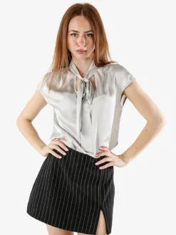 Solada Blusa donna senza maniche con scollo a V profondo - perla