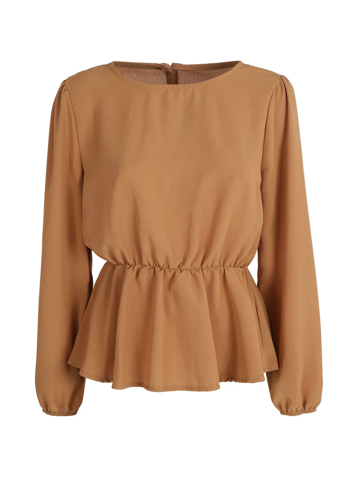 Solada Blusa donna tinta unita a maniche lunghe
