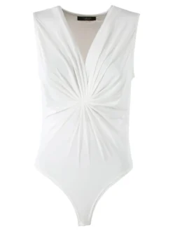 Solada Body donna smanicato con scollo a V - bianco