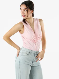 Solada Body donna smanicato con scollo a V - rosa