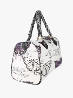 Solada Borsa bauletto da donna con stampa farfalle - viola