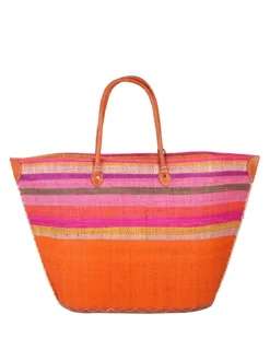 Solada Borsa da mare in paglia colorata