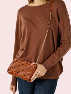 Solada Borsa donna con intrecci - marrone