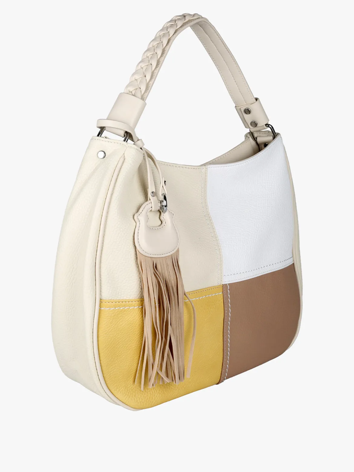 Solada Borsa donna hobo colorata - panna