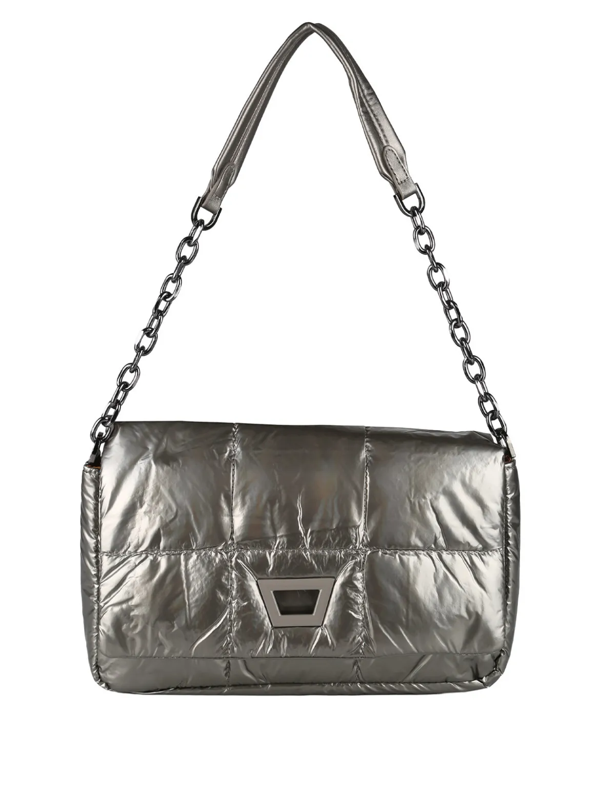 Solada Borsa donna puffer trapuntata con manico a catena - bronzo