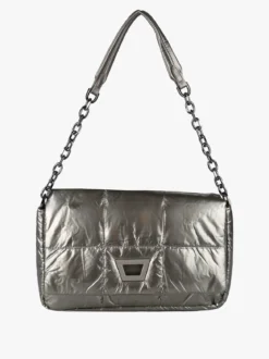Solada Borsa donna puffer trapuntata con manico a catena - bronzo