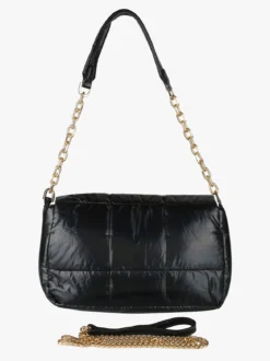 Solada Borsa donna puffer trapuntata con manico a catena - nero