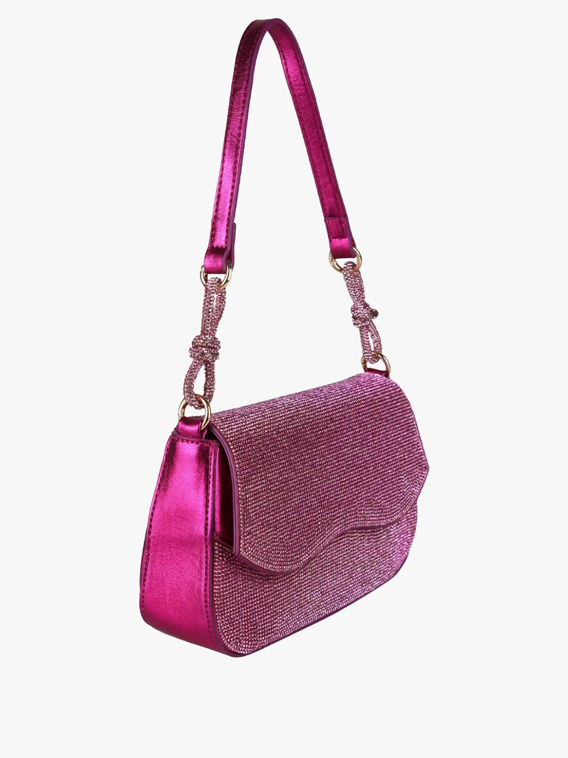 Solada Borsa donna rigida con strass - fucsia