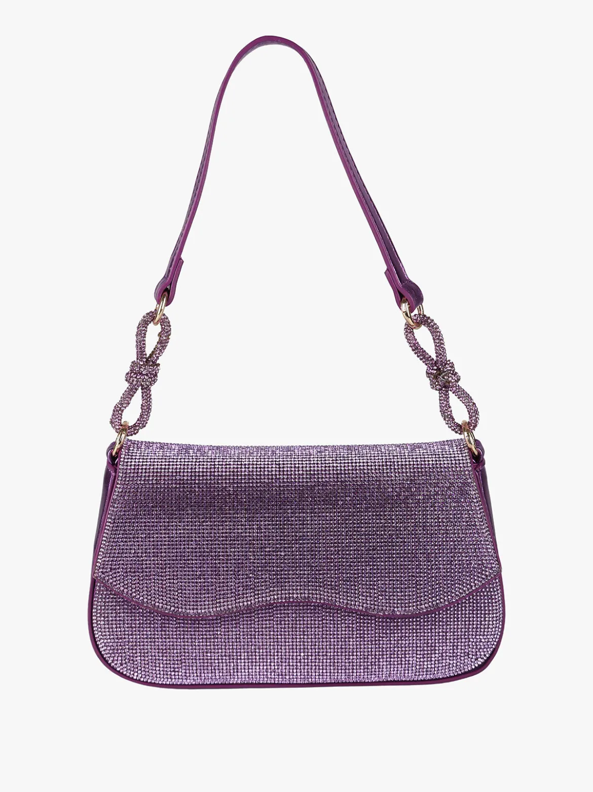 Solada Borsa donna rigida con strass - lilla