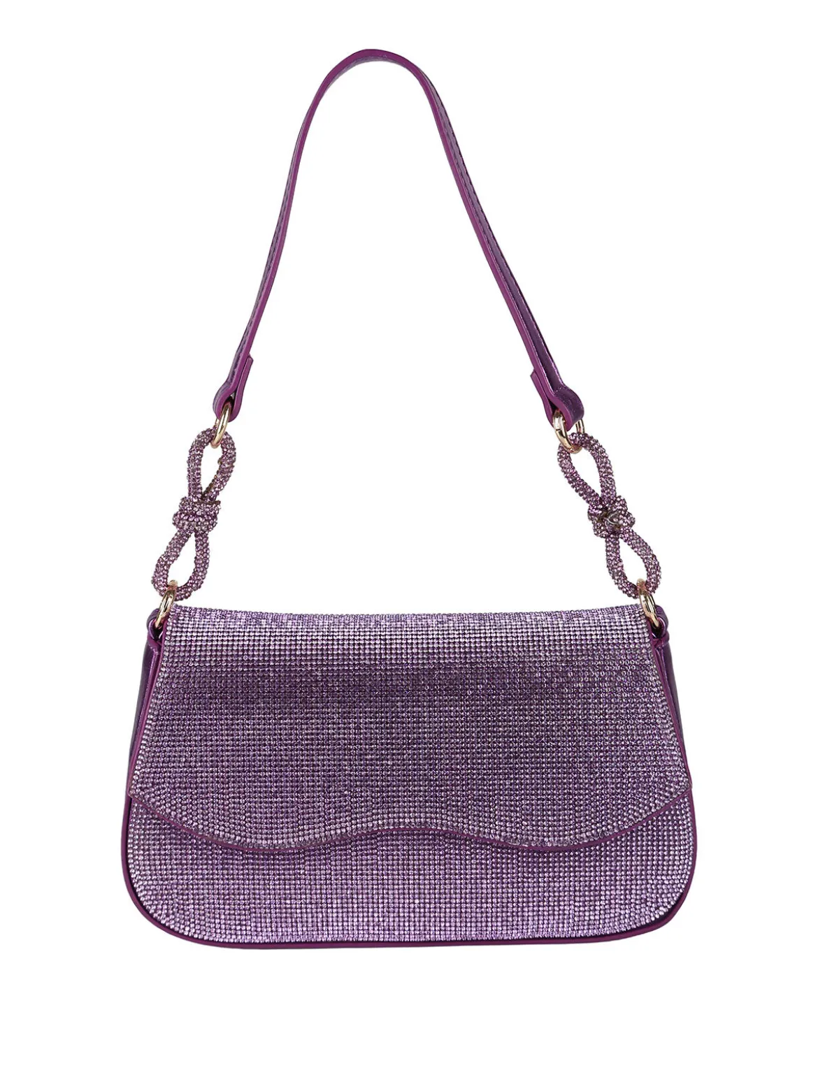 Solada Borsa donna rigida con strass - lilla