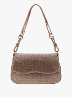 Solada Borsa donna rigida con strass - oro