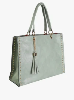 Solada Borsa donna shopper in similpelle con borchie