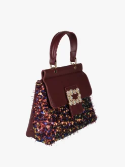 Solada Borsa gioiello con paillettes e strass - bordeaux