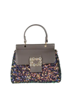 Solada Borsa gioiello con paillettes e strass - grigio scuro