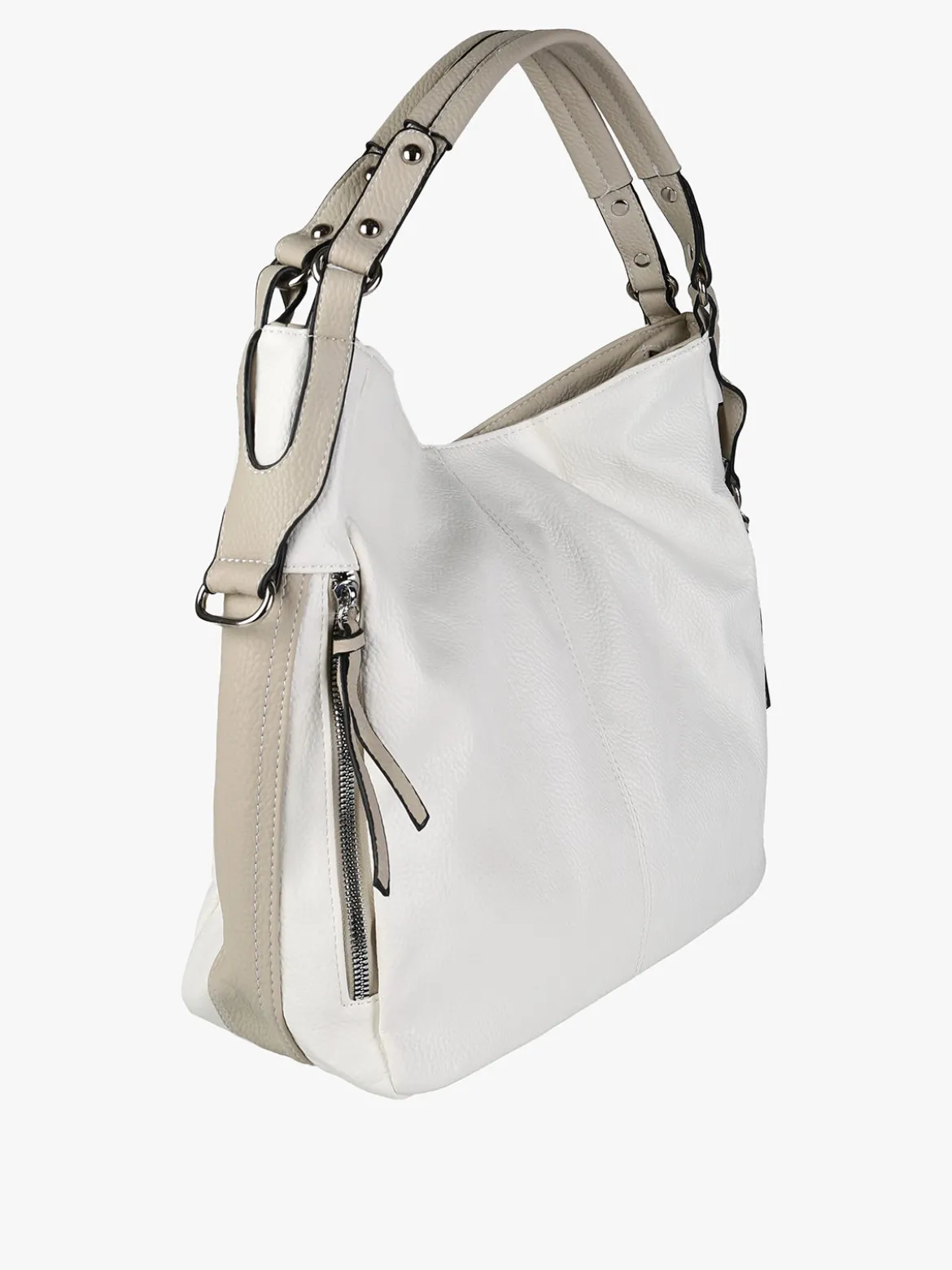 Solada Borsa hobo da donna in ecopelle - bianco
